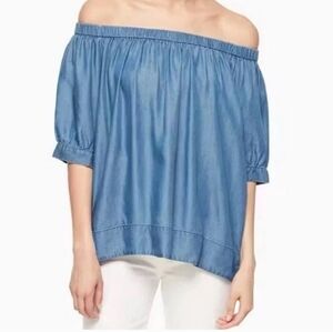 Kate Spade Broome Street Off-Shoulder Chambray Top